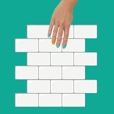 Subway Wall Tile Classic | White with Grey Grout